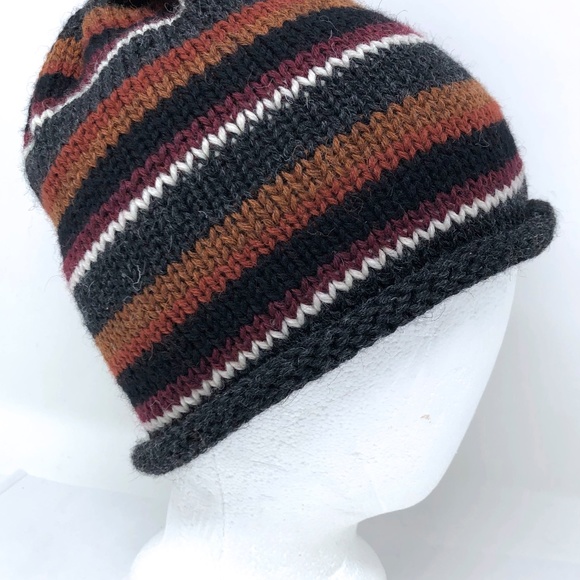 COPY - new Peruvian Trading Co. knit hat beanie stripe wool unisex - Picture 2 of 9